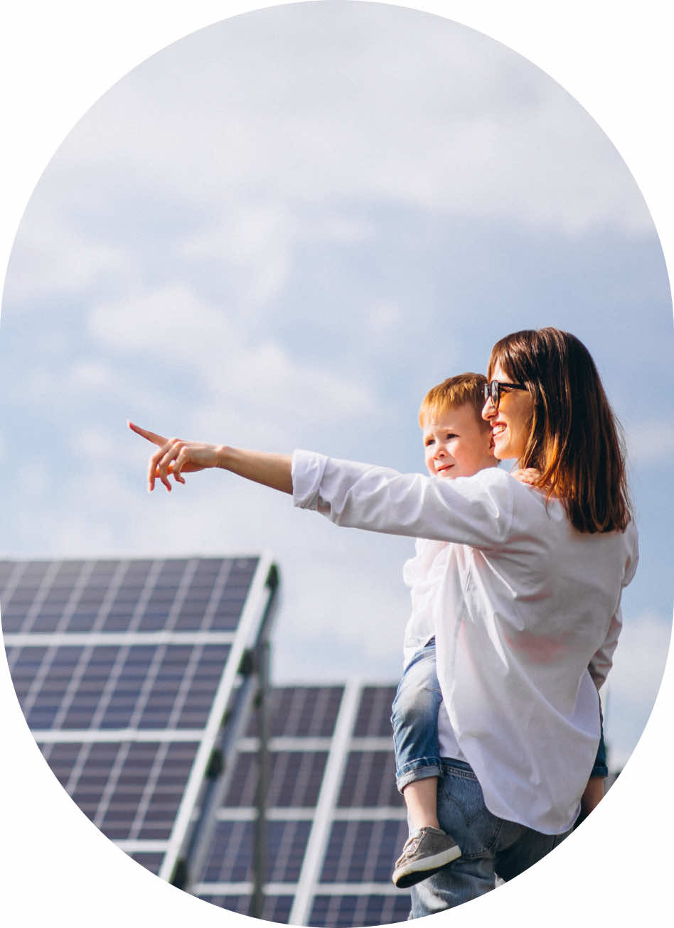 placas solares ovalo